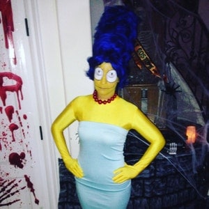 Tall Curly Blue Costume Wig. Marge Simpson Style Wig. Fun