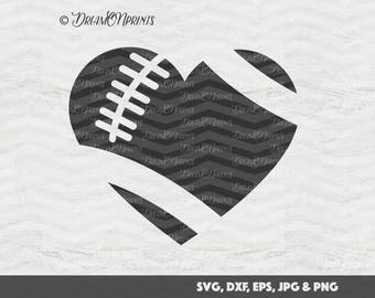 Football SVG, Football Heart Cut Files, Sports SVG, Fall Autumn for Cricut, Silhouette, Brother Cutting Machines SVDP129