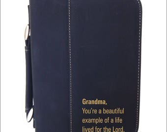 Grandma's Gift, Grandpa's Gift, Personalized Gift to Grandma, Engraved Bible Case, Leatherette Bible Case Gift, Thank You Gift BCL033