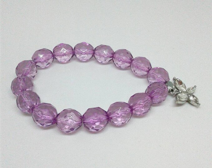 Purple Silver Butterfly Bracelet, Beadwork,Statements Piece, Lupus Warrior, Gift for Her.