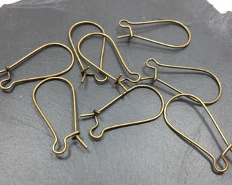 24 mm, stud earring to earring hooks findings hooks metal color bronze