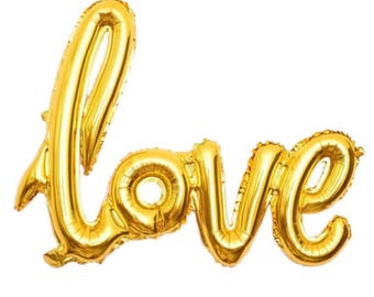 LOVE Balloon | Bridal Shower Decor | Engagement Party Decor | Bachelorette Party Decor | Hen Party Decor | Wedding | Proposal | Gold