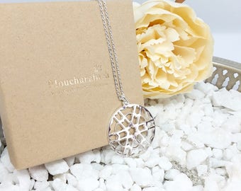 Tile/Moucharabia Sterling Silver Flower necklace.