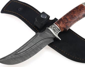 Damascus Knife Steel Fixed Blade Handmade Legion #1 , Hand forged knife, Bushcraft Knife, Survival Knife, Camping Knife,Hunting Knife