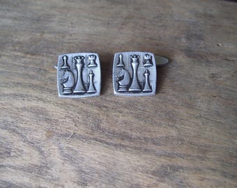 Vintage Metal Cufflinks Chess Cufflinks Soviet Cufflinks