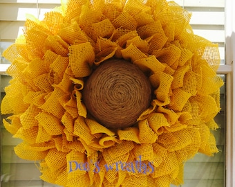 Burlap Sunflower wreath