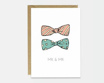 Gay Wedding Card - Anniversary Card - Engagement Card - Card For Husband - Cute Wedding Card - Simple Wedding Card - Mr and Mr