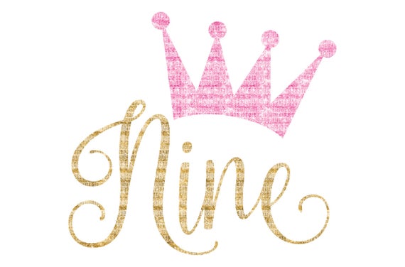Download Birthday Crown SVG Files Ninth Birthday Silhouette Cameo