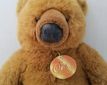 1995 Toys R Us Soft Classics Brown Teddy Bear Plush Stuffed Animal Vinyl Nose Vintage