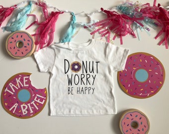 donut worry be happy t shirt