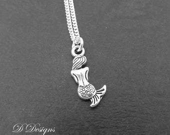 Silver Mermaid Necklace, Silver charm Necklace, Mermaid Charm Necklace, Mermaid Pendant, Trendy Necklace, Silver Necklace, Gifts for her
