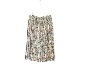 vintage pleated skirt from designer french length maxi liberty floral pattern