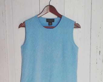 Light Blue Pure Cashmere Sweater Vest