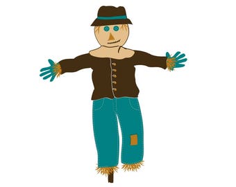 Scarecrow SVG Cut File - Autumn SVG - Halloween SVG - Scarecrow - Silhouette Cameo Design - KnK Zing Design - Fall Print and Cut Design