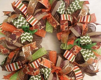 SALE Harvest Decor, Fall Wreath, Fall Wreaths, Harvest Wreath,Thanksgiving Wreath, Happy Harvest Wreath, Harvest Decor