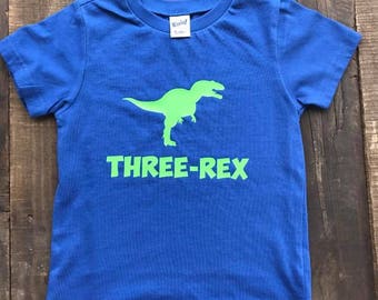 Dinosaur Birthday Shirt - Boys Birthday Shirt - Three Rex Shirt - Dinosaur Shirt