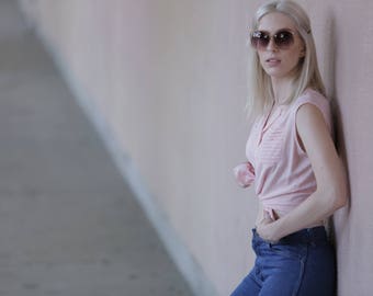 Ever Truly Tank // Pink Tank Top // Vintage Pink Top // Vtg Pink Tank