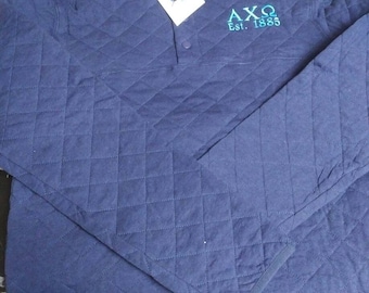Alpha Chi Omega embroidered quilted pullover