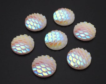 Mermaid Flatbacks, Dragon Flatbacks, Mermaid Effect, Dragon Cabochons, Mermaid Cabochon, Dragon Scales, Jewellery Cabochons, Mermaid Scales