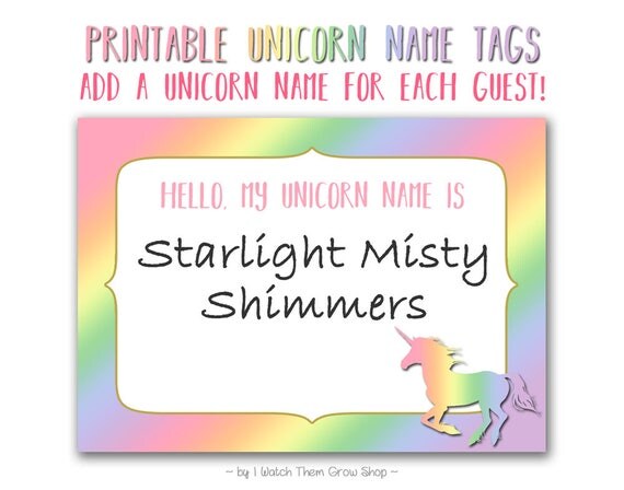 rainbow unicorn name tags printable rainbow unicorn name stickers