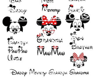 Disney Svg/ Mickey Mouse svg/ Minnie Mouse svg/ Disney Family Svg/ Disney Mickey Mouse Svg/ Cricut files svg/ mickey Minnie silhouette svg
