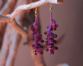 Earrings hook, cotton and Pearl