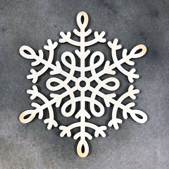Snowflake Holiday Ornament Laser Cut Wood Snowflake Holiday
