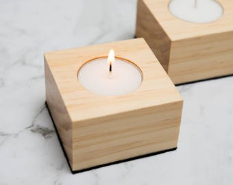 Single Pine Tea Light Holder
