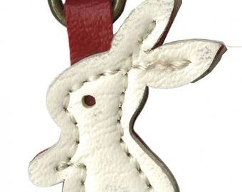 Sale Leather Like Bunny Zipper Charm from Emma Creations, Zipper Pull
