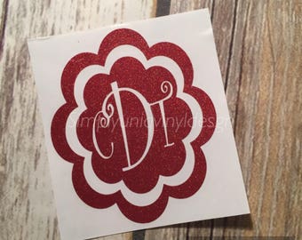 Yeti Decal, Glitter Monogram, Yeti/Tumbler Decal, Yeti Monogram, Elegant Yeti Decal, Fancy Yeti Decal