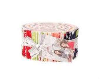 The Good Life Jellyroll by Bonnie and Camille Moda Precut modern jelly roll. Bright floral designs
