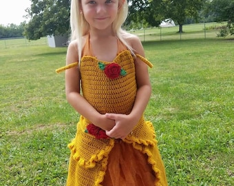 The Ball dress pattern . Is for 4 to 6 year old girls . In the pattern i added a instructions for a removable tulle wrap and two rose size