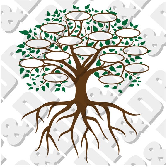 Family Tree 15 with roots svg eps pdf dxf jpg png