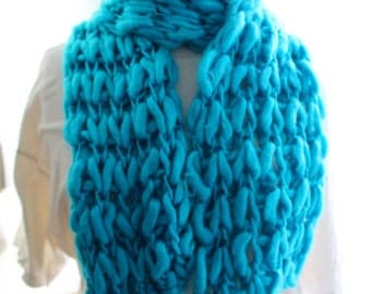 Blue felted wool scarf