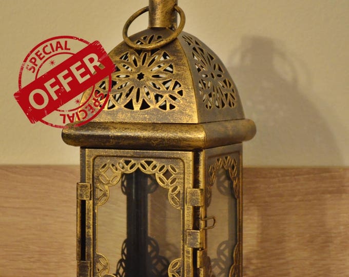 10%OFF Set of 10 Vintage Moroccan Lantern / Bronze lantern / Rustic lantern / Lanterns / wedding lantern / weddings lanterns / lantern ce...