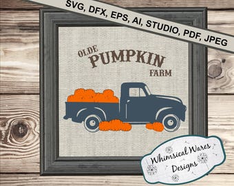 Olde Pumpkin farm, Olde Truck digital download .studio3 file svg eps ai pdf files all included