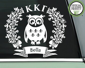 Kappa Kappa Gamma Sorority Decal - Owl Car Decal - Big Little Reveal - KKG Sorority Sticker - Greek Decal - Sorority Rush - Sorority Gifts