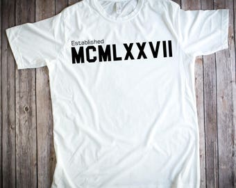 40th birthday gift for man- birthday shirt - 40th Party - Vintage 1977 t shirt for Men - Established 1977