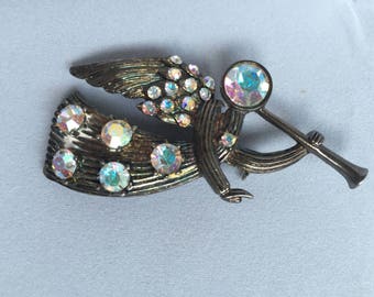 Eisenberg Ice Angel Pin Aurora Borealis Rhinestones