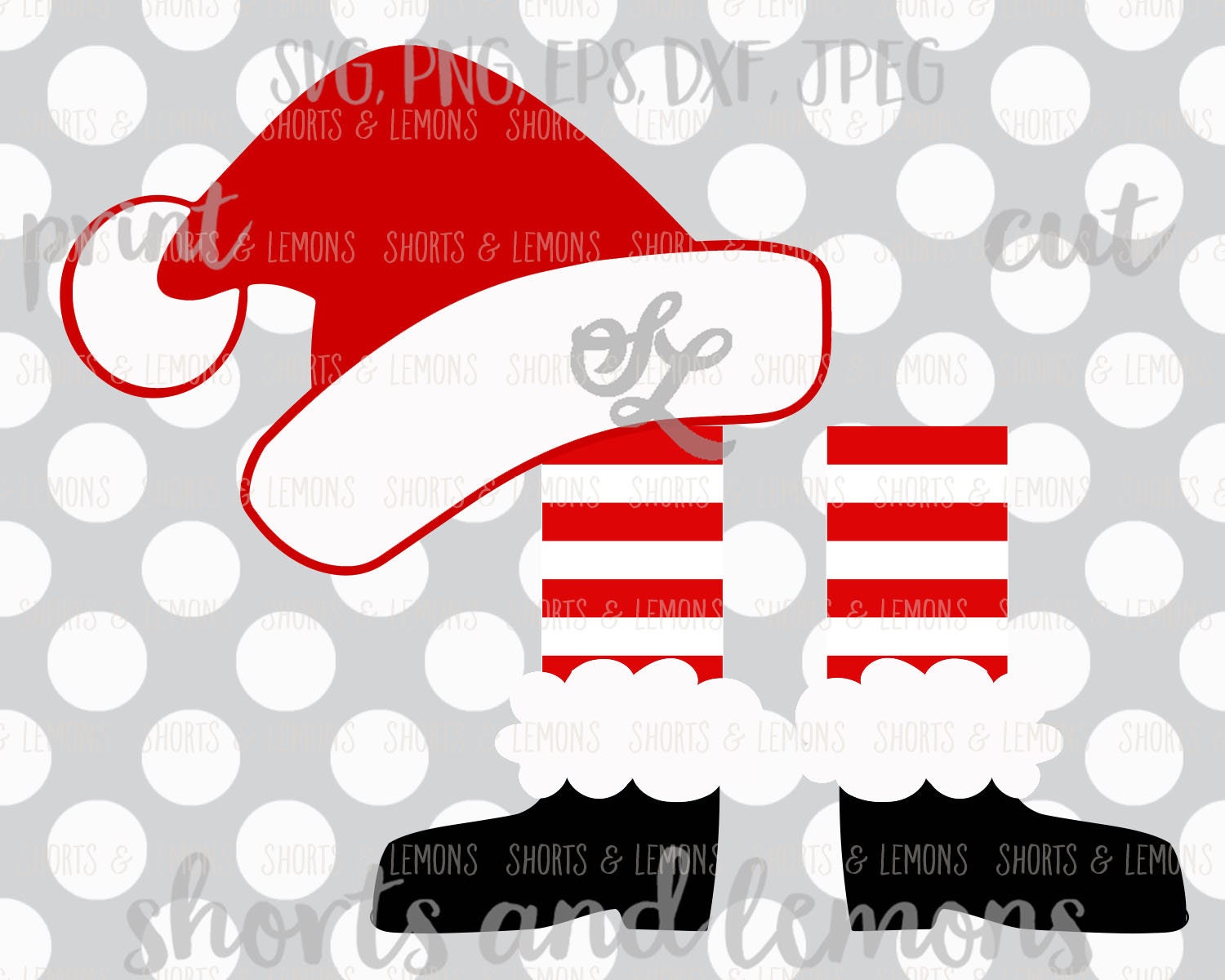 Christmas SVG, Santa svg, Santa Legs SVG, Santa shirt, Santa Hat, Santa&#39;s boots svg, DXF ...