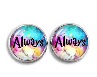 Harry Potter Fan Always Stud Earrings Harry Potter Earrings Harry Potter Earrings Fangirl Fanboy Cosplay
