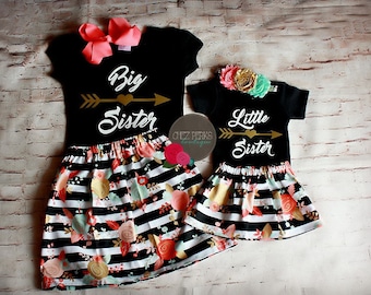 Big Sister Outfit, Big Sister Little Sister Outfits, Matching Sister Outfits, Little Sister Outfit, Big Sister Shirt, Sibling Outfits
