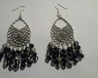 ethnic earrings glass Crackle beads