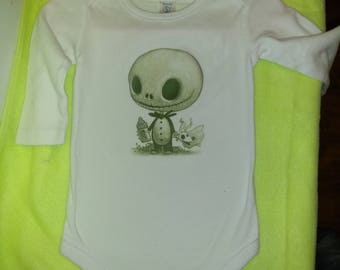 Nightmare Before Christmas Baby Jack on Long Sleeve one piece baby bodysuit