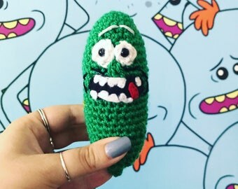 Crochet Pickle Rick // Rick and Morty // Doll // Gift // Fandom // Handmade // Plush