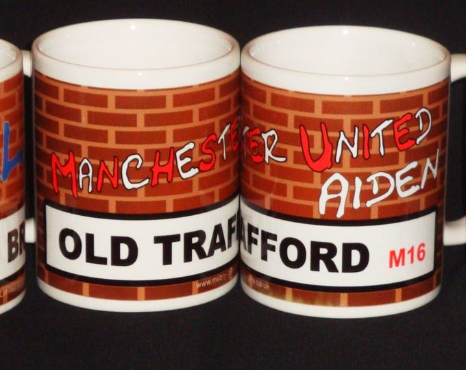 Personalised Football Name Plate Mugs