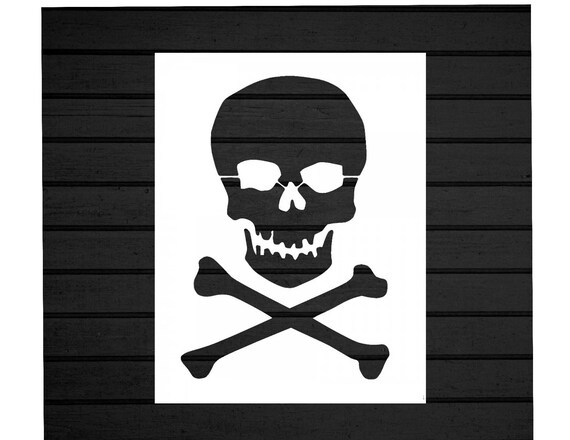 Custom Stencils Skull and Crossbones Stencil