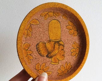 Painted "Brittany" Cork coaster