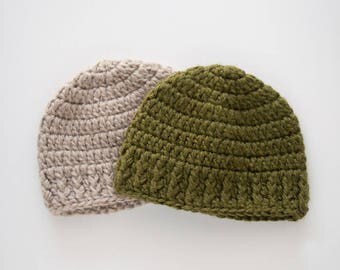 Crochet baby hat, simple design, newborn gift