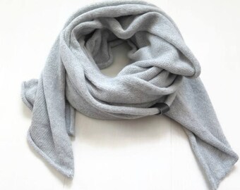 cashmere shawl, grey cashmere scarf, sciarpa cachemire, mens cashmere scarf, Wool Scarf, cashmere scarf knit, knit snood, cashmere throw